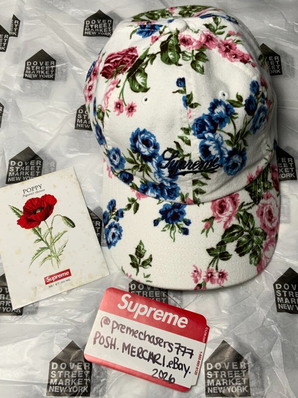 SUPREME Floral Flannel 6-Panel SS26 - WHITE BRAND NEW!